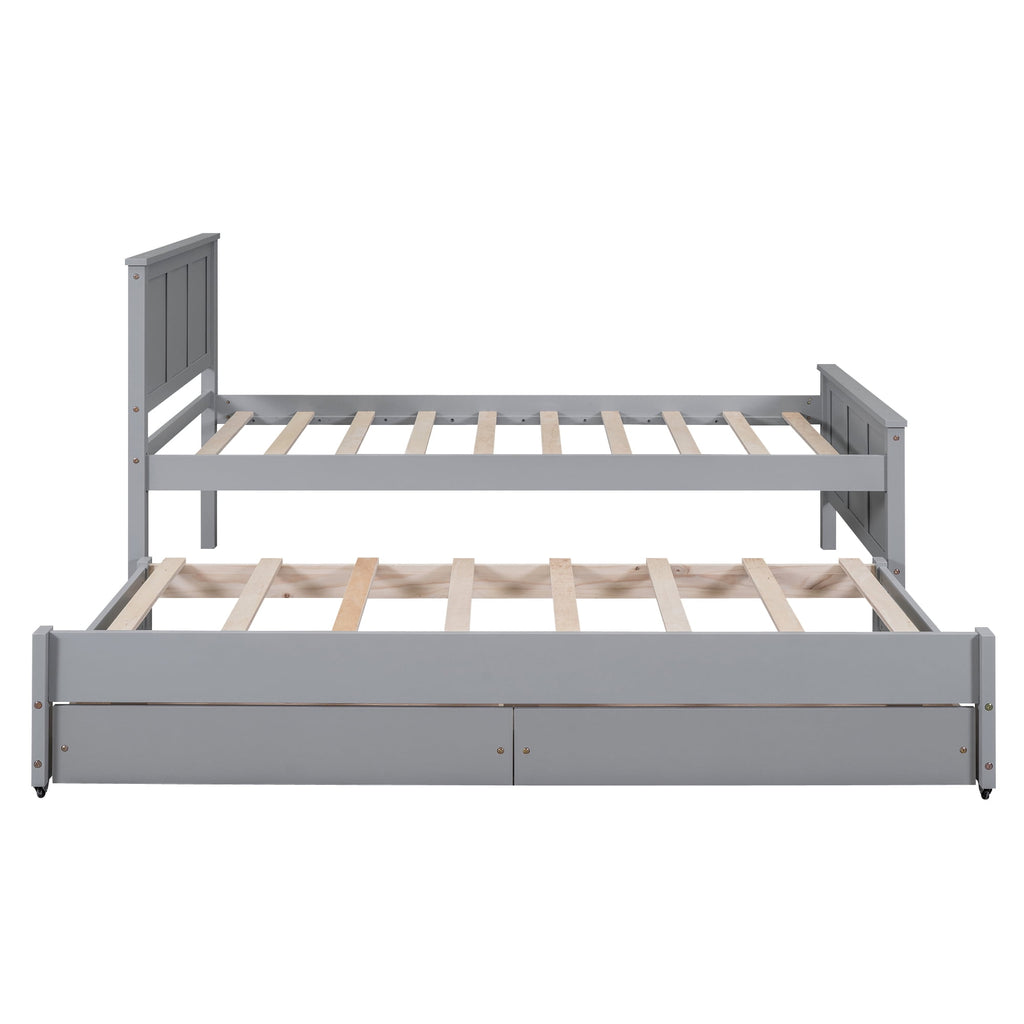 Eden Tali twin platform bed with trundle and roller drawers view 5