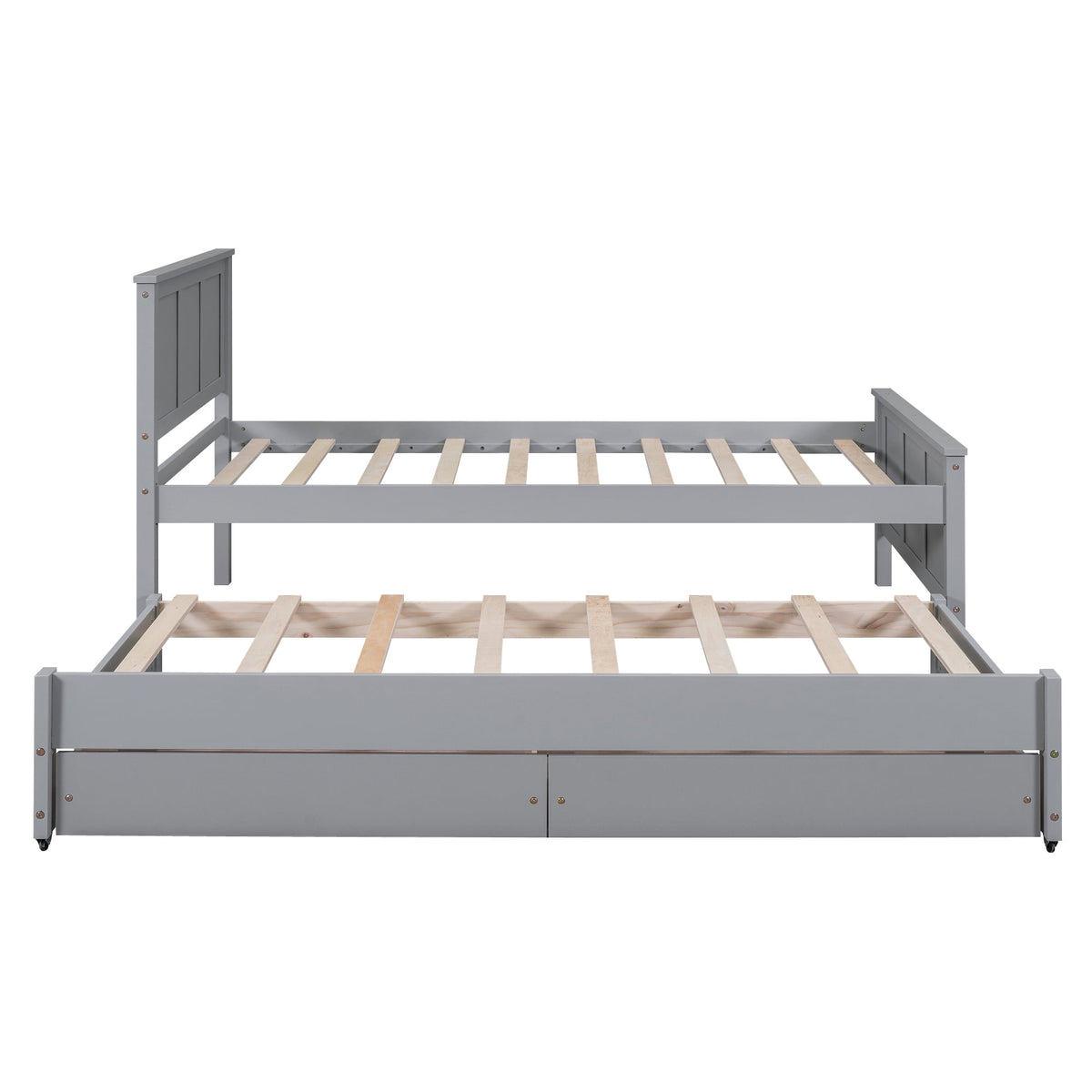 Eden Tali twin platform bed with trundle and roller drawers view 5