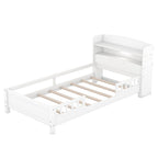 Eden Tali kids bed with storage headboard and LED light view 7
