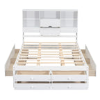 Eden Tali queen storage platform bed with headboard shelves and drawers view 7
