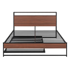 Eden Tali metal platform bed with trundle and USB shelves view 3