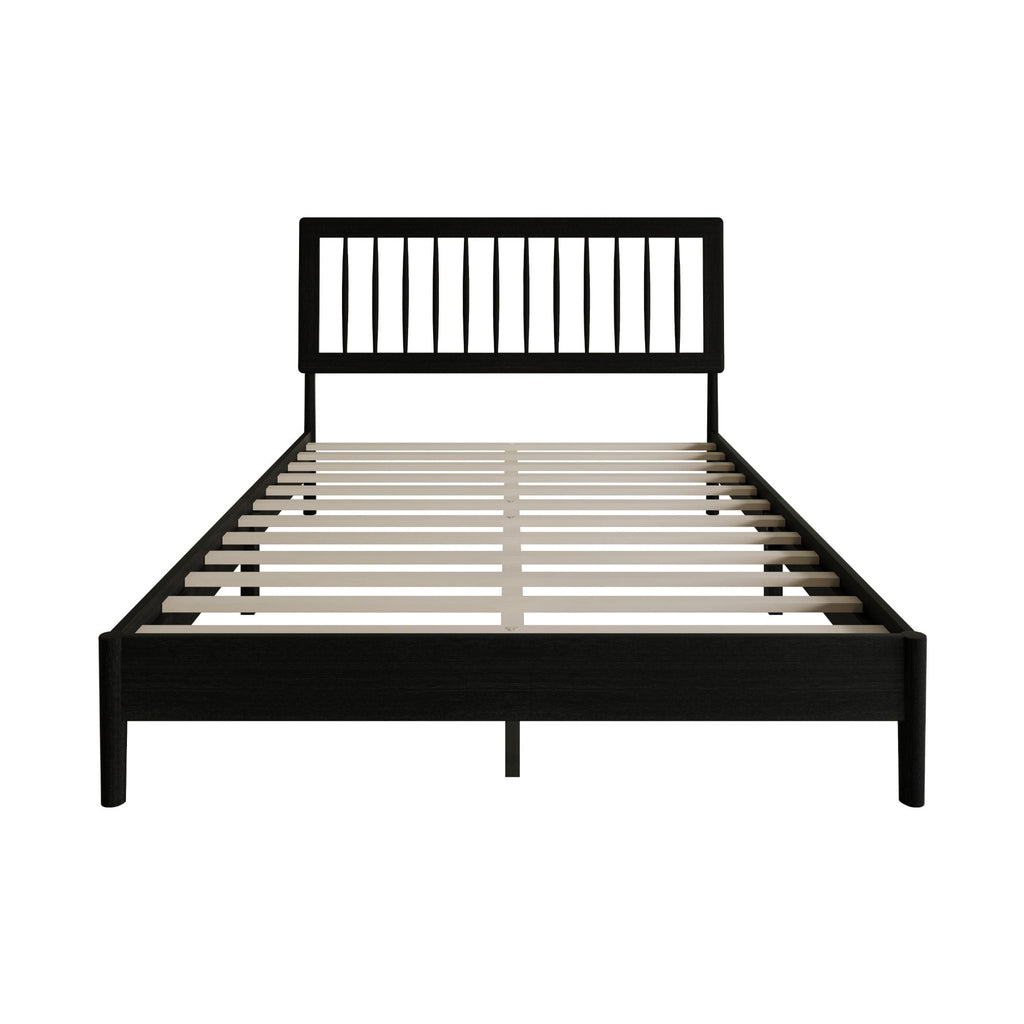 Eden Tali black wood platform bed with spindle headboard view 6