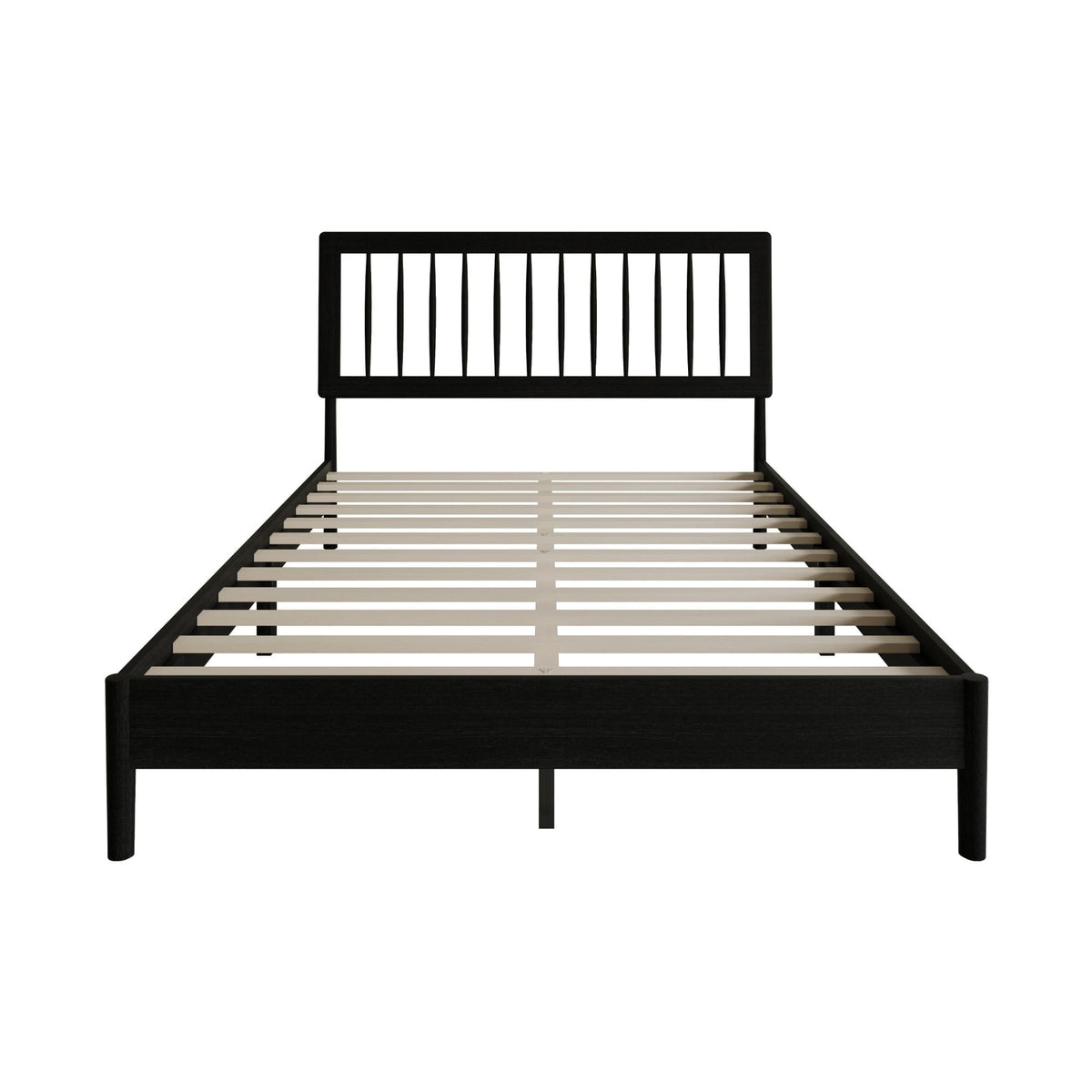 Eden Tali black wood platform bed with spindle headboard view 6