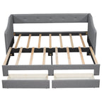 Eden Tali linen upholstered daybed with two drawers view 8
