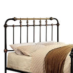 Eden Tali king black metal bed with gold accents view 1