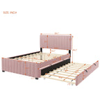 Eden Tali full velvet platform bed with trundle and drawers view 4