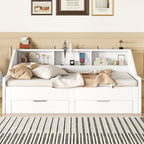 Eden Tali extendable daybed with bookcase headboard view 3
