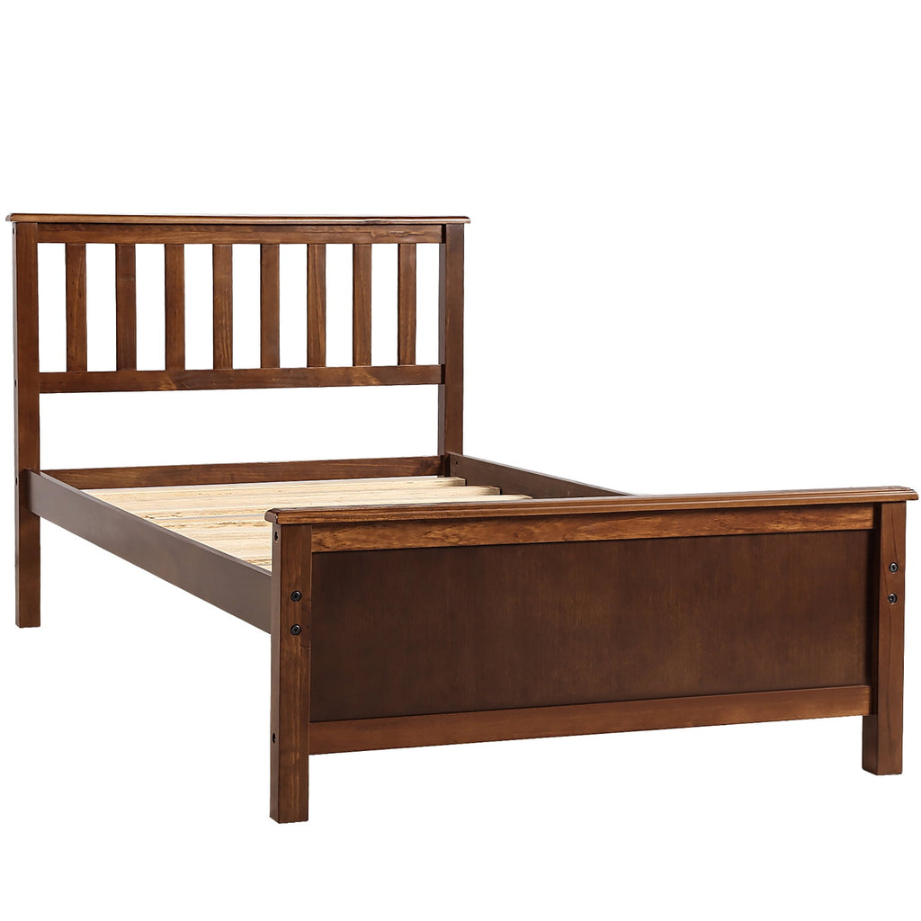 Eden Tali twin wood platform bed with headboard and footboard view 4
