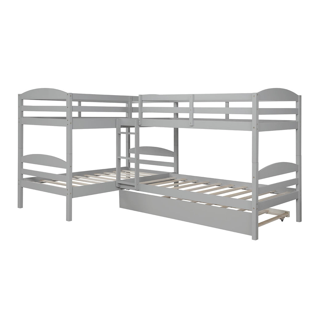 Eden Tali L-shaped twin bunk bed with trundle view 7