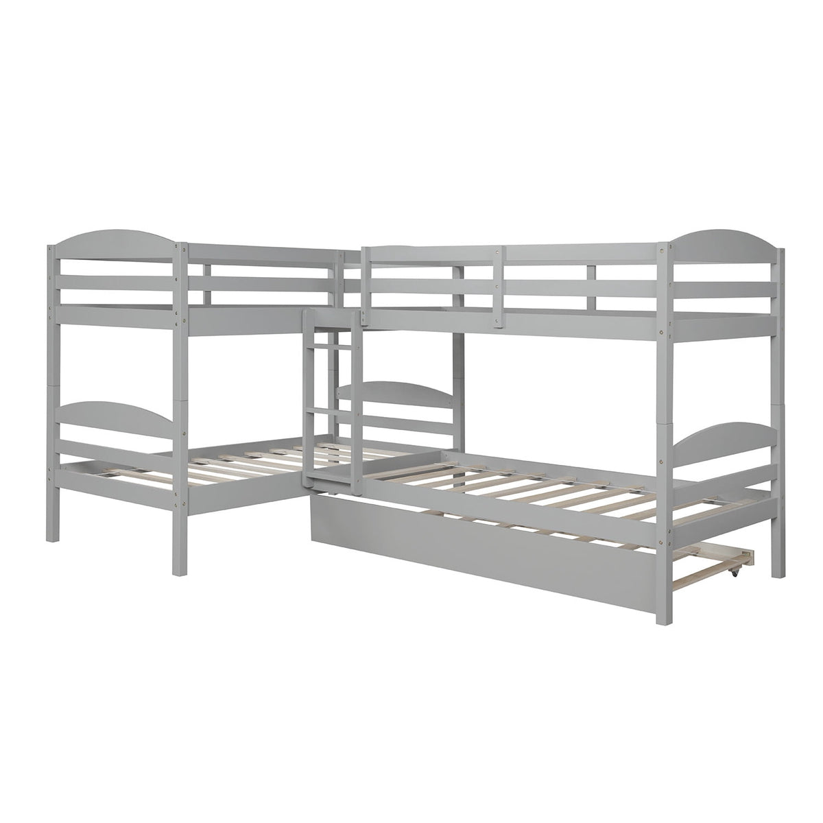 Eden Tali L-shaped twin bunk bed with trundle view 7