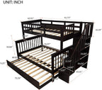 Eden Tali twin over full bunk bed with trundle and stairs view 1