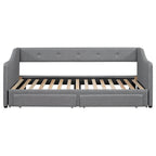 Eden Tali linen upholstered daybed with two drawers view 11