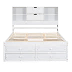 Eden Tali queen storage platform bed with headboard shelves and drawers view 4