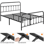 Eden Tali black metal platform bed with high headboard view 8