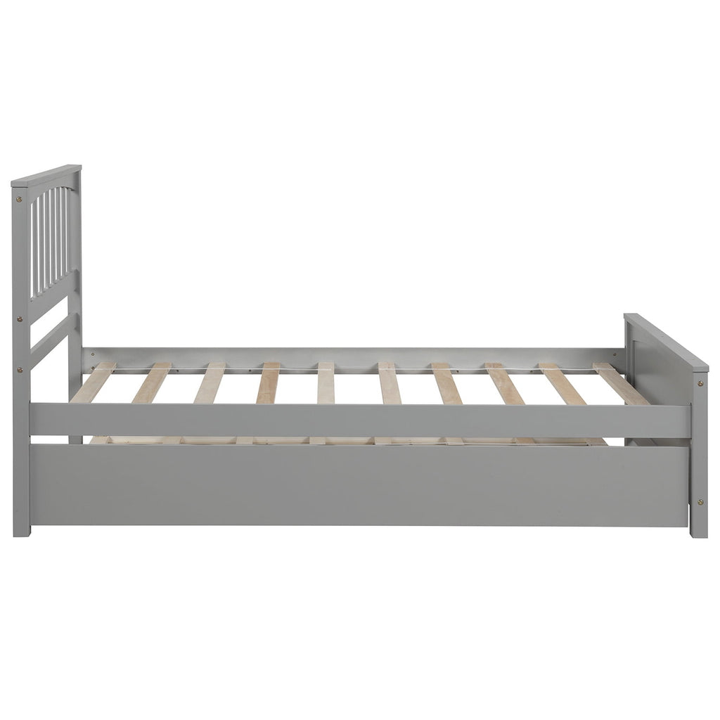 Eden Tali twin wood platform bed with roll out trundle view 4