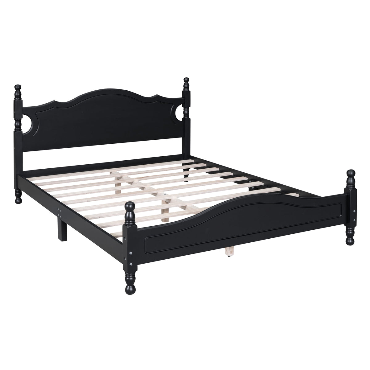 Eden Tali queen retro wood platform bed view 5