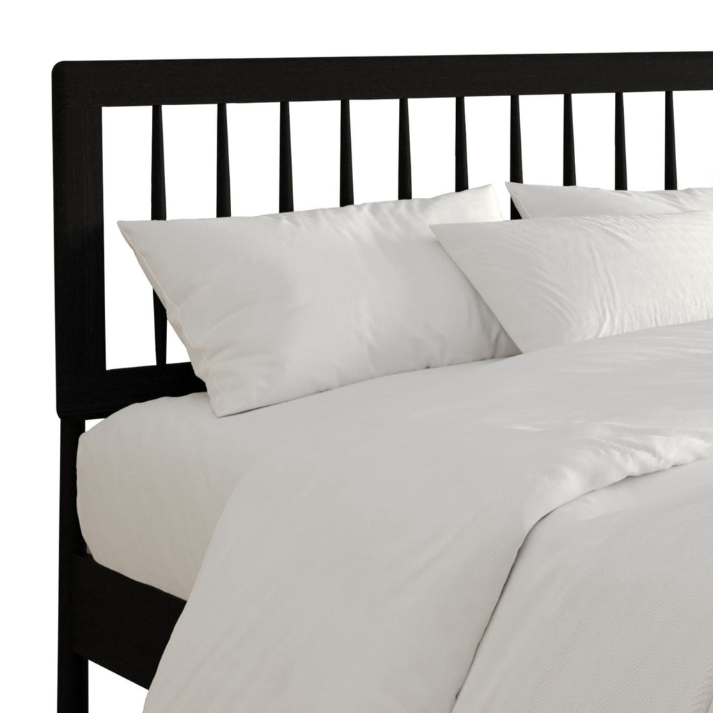 Eden Tali black wood platform bed with spindle headboard view 11