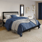 Eden Tali black wood platform bed with spindle headboard view 1