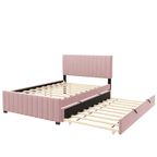 Eden Tali full velvet platform bed with trundle and drawers view 1