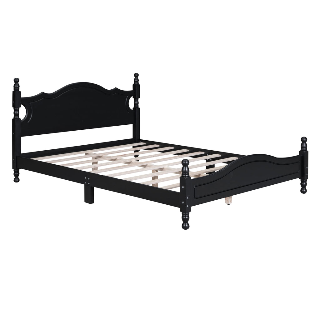 Eden Tali queen retro wood platform bed view 3