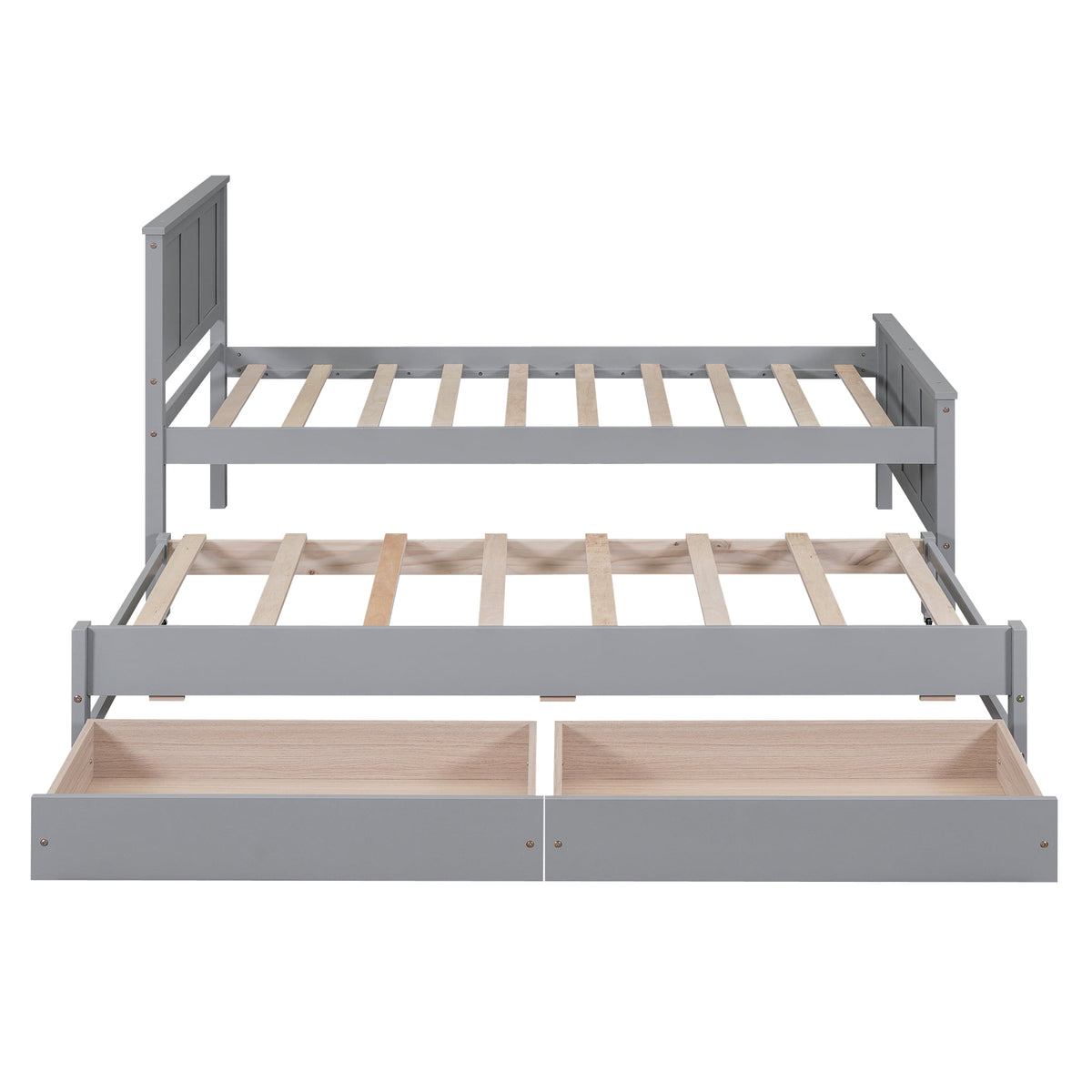Eden Tali twin platform bed with trundle and roller drawers view 6