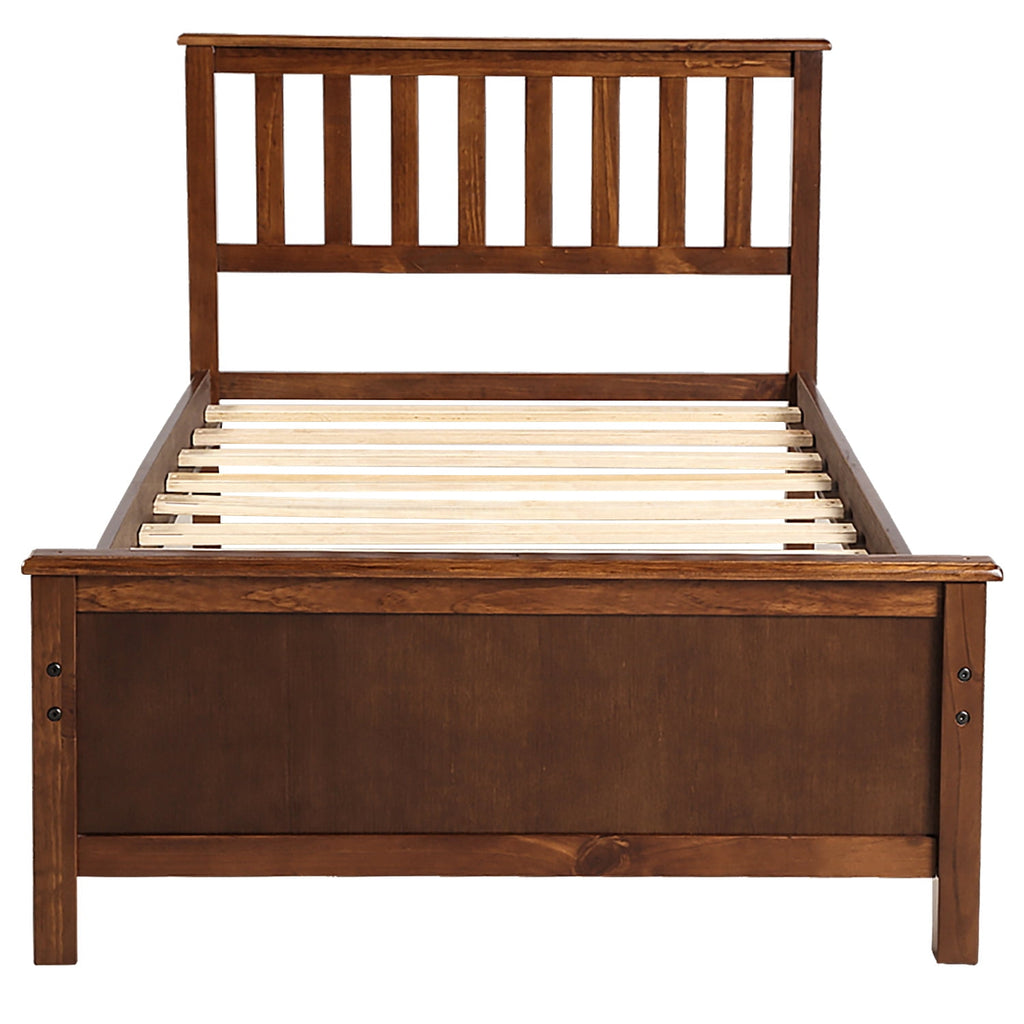 Eden Tali twin wood platform bed with headboard and footboard view 5