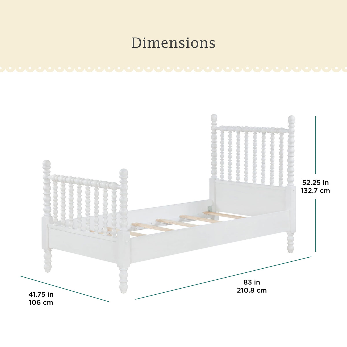 Eden Tali farmhouse spindle bed view 2