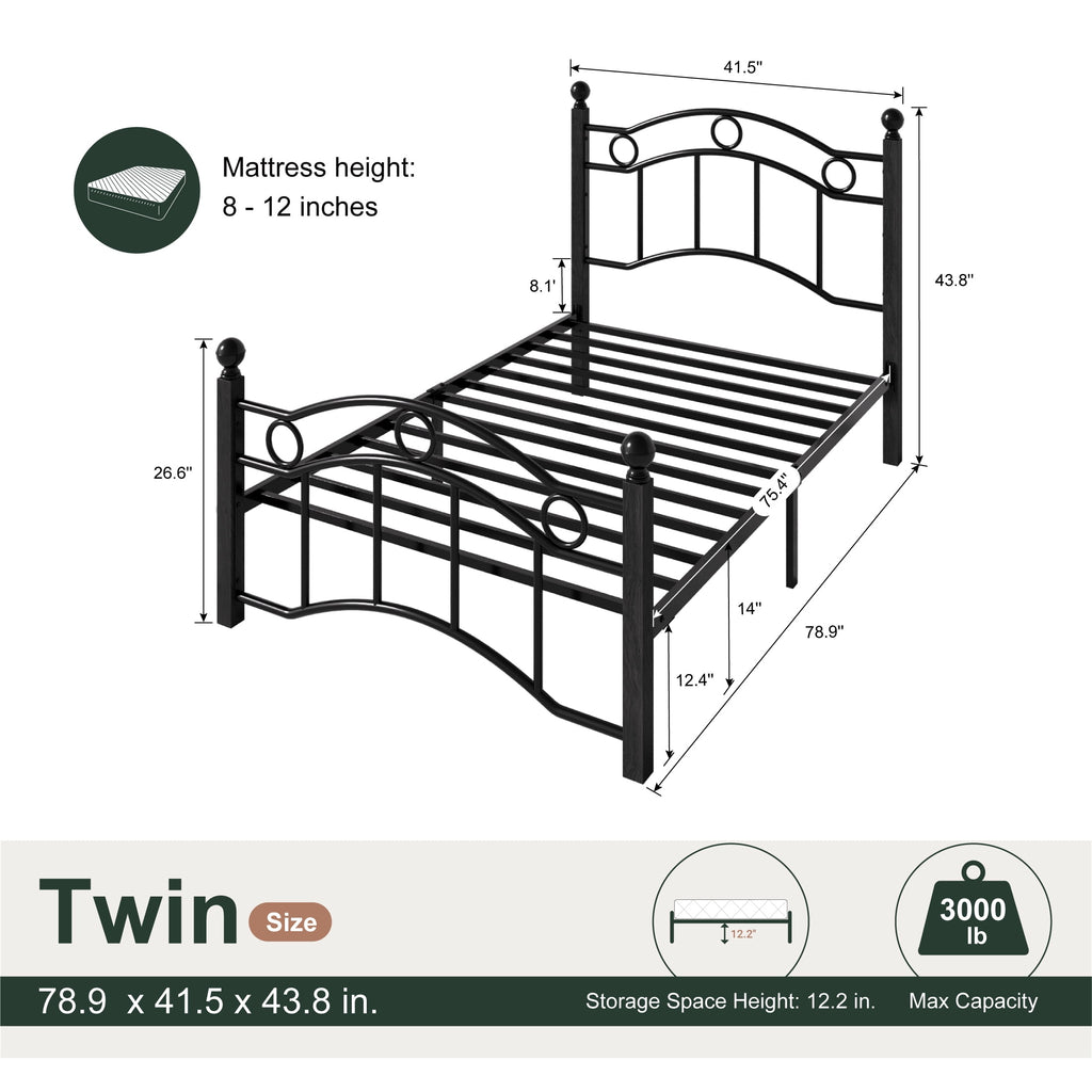Eden Tali victorian arched metal platform bed view 7