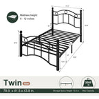 Eden Tali victorian arched metal platform bed view 7