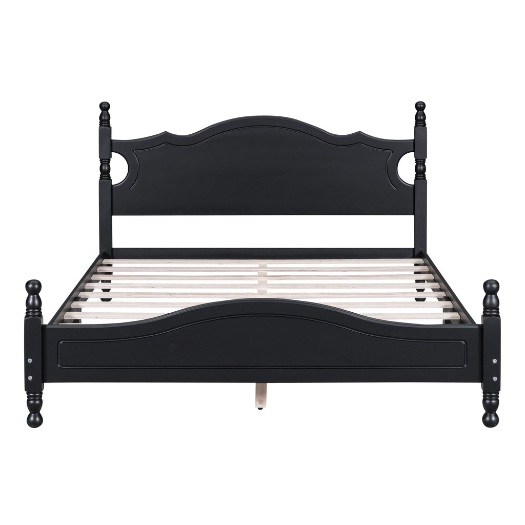 Eden Tali queen retro wood platform bed view 2