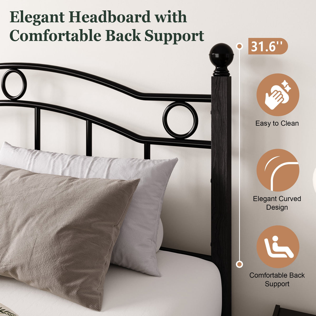 Eden Tali victorian arched metal platform bed view 2
