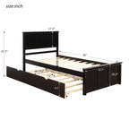 Eden Tali twin wood bed with headboard and trundle view 2