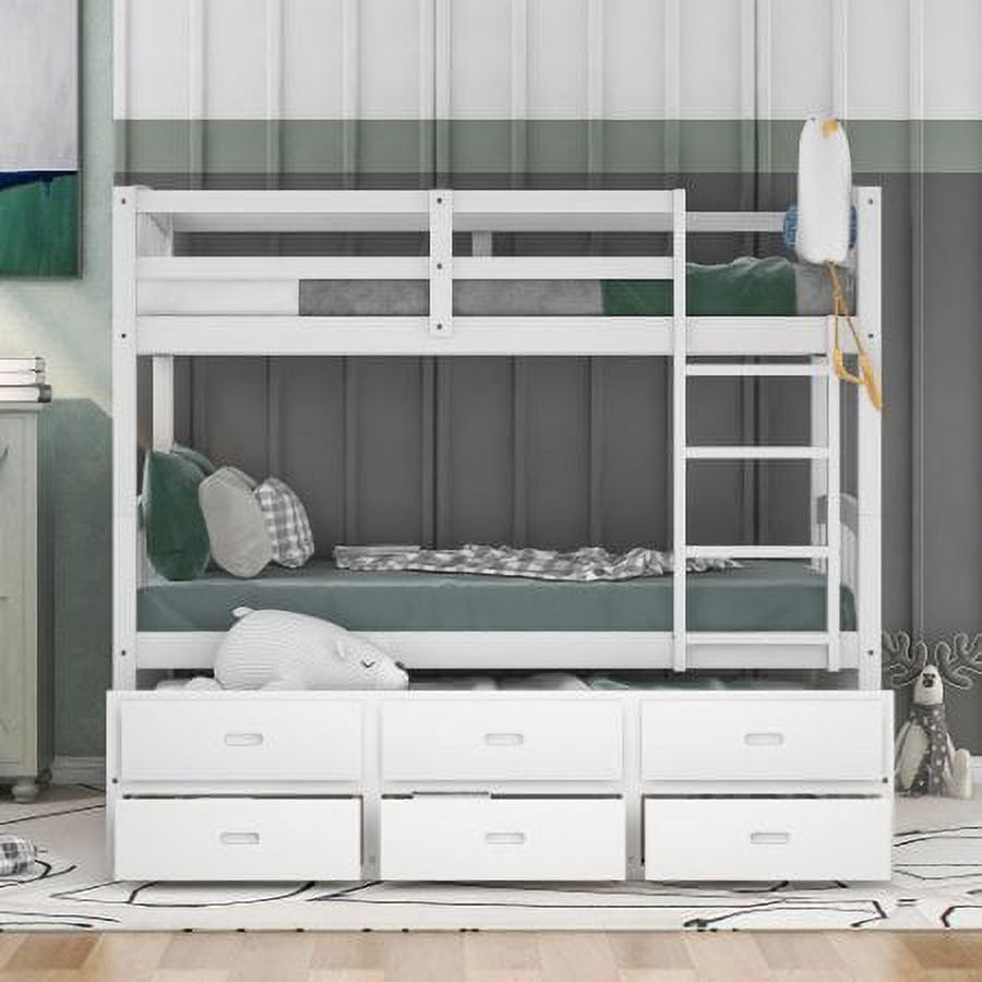 Eden Tali twin over twin bunk bed with trundle and drawers view 2