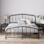 Eden Tali farmhouse steel platform bed with spindle headboard view 10
