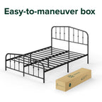 Eden Tali farmhouse steel platform bed with spindle headboard view 5