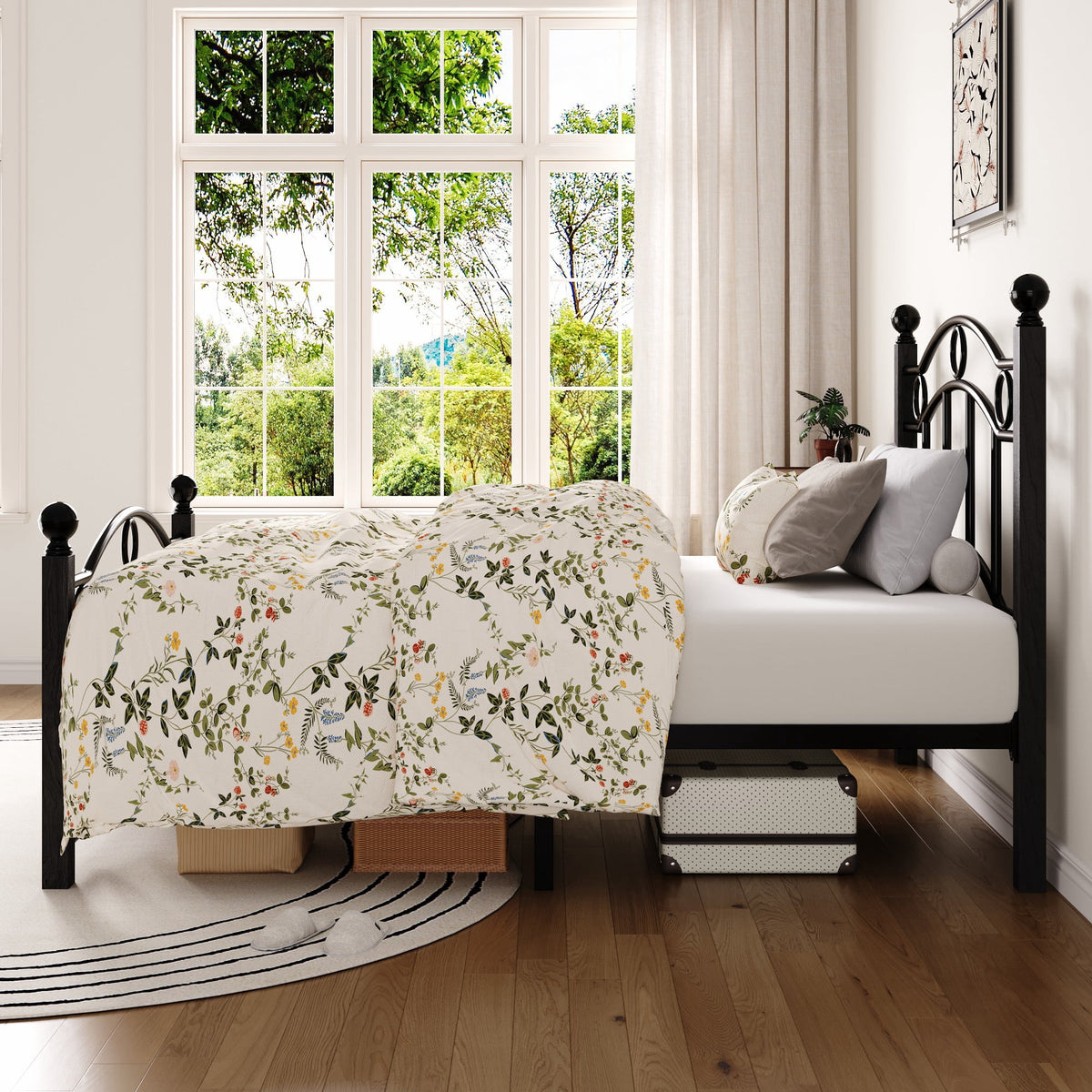 Eden Tali victorian arched metal platform bed view 5