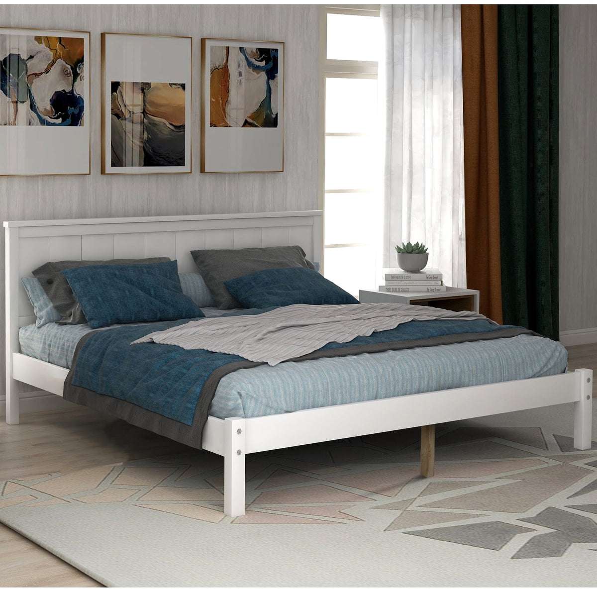 Eden Tali™ Wood Platform Bed with Headboard and Under Bed Space