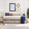 Eden Tali full upholstered daybed with two drawers in a bedroom setting