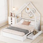 Eden Tali queen house platform bed with drawers in a bedroom setting