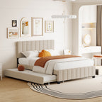Eden Tali™ Queen Velvet Upholstered Bed with Trundle and Drawers