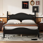 Eden Tali queen retro wood platform bed in a bedroom setting