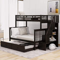 Eden Tali twin over full bunk bed with trundle and stairs in a bedroom setting