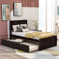 Eden Tali twin wood bed with headboard and trundle in a bedroom setting
