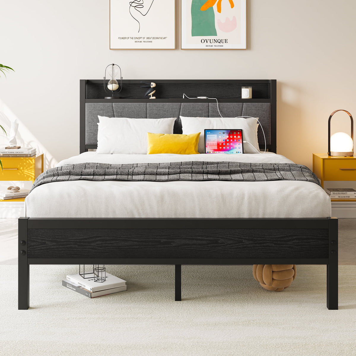 Eden Tali™ Retro Spindle Platform Bed Frame with Gourd Headboard