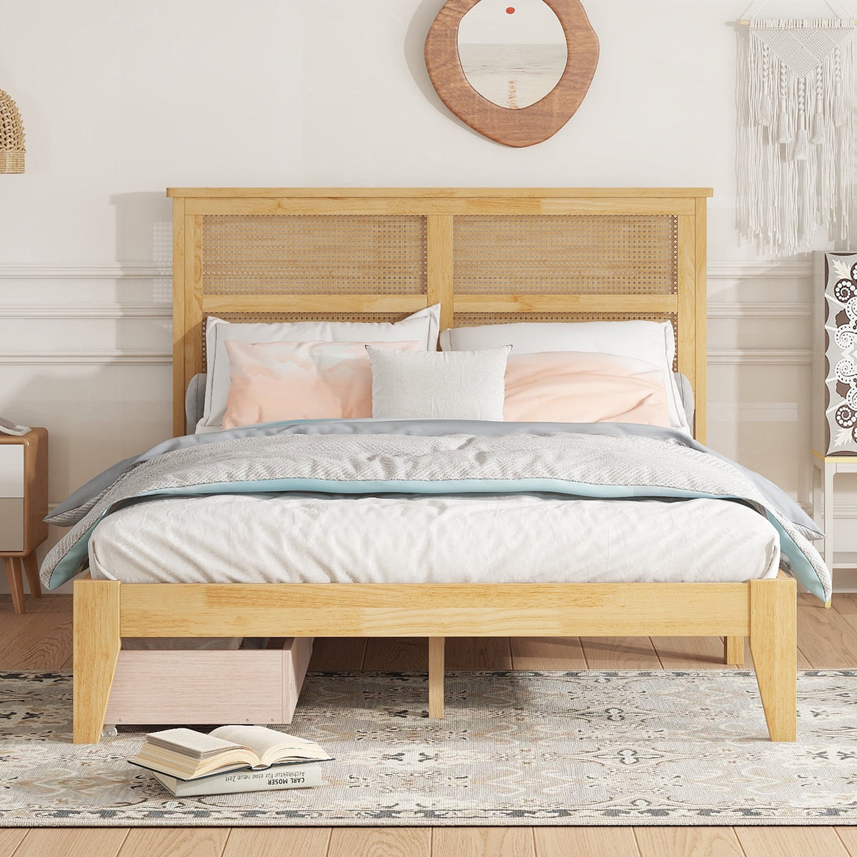 Eden Tali™ Retro Spindle Platform Bed Frame with Gourd Headboard
