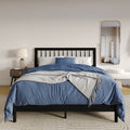 Eden Tali black wood platform bed with spindle headboard in a bedroom setting