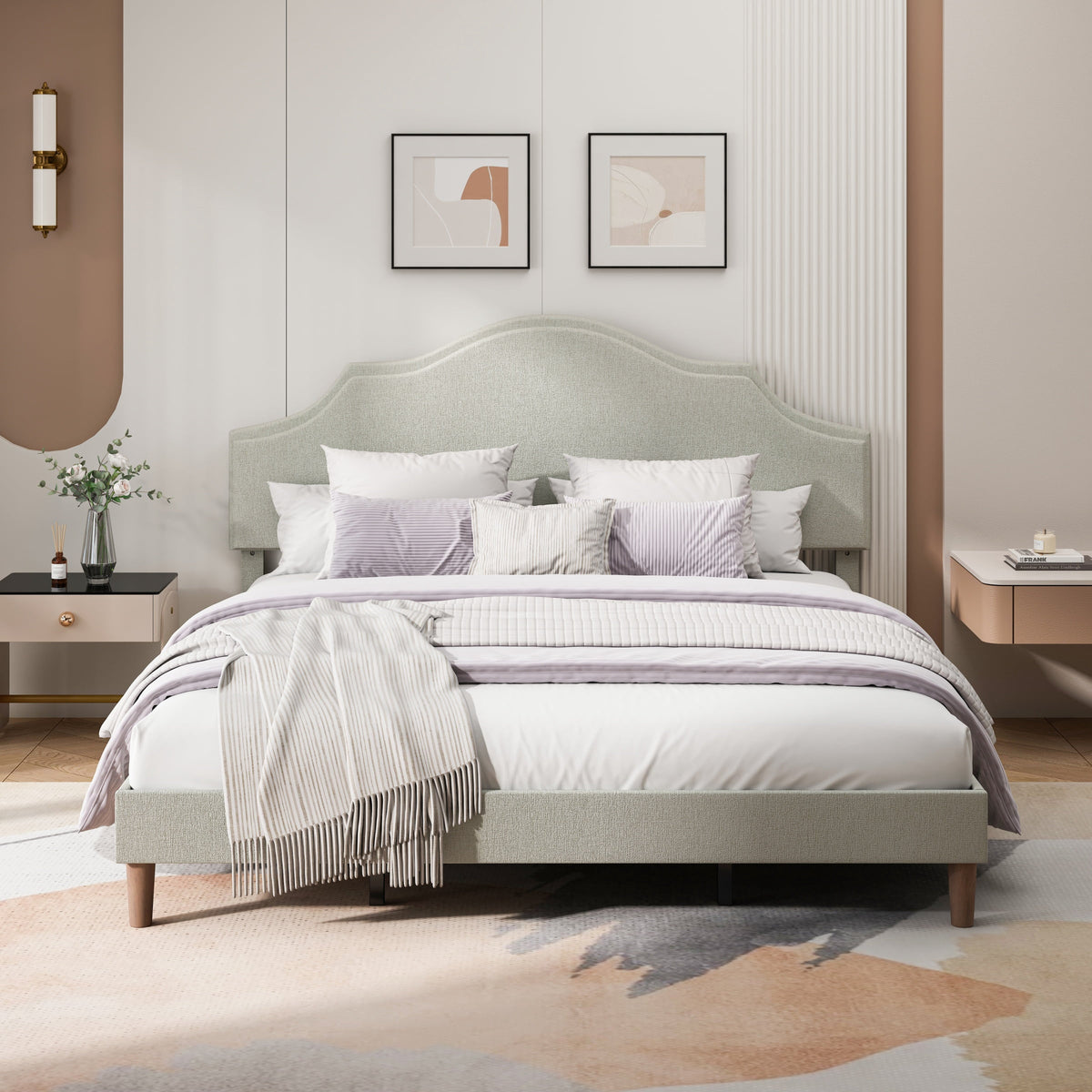 Eden Tali™ Retro Spindle Platform Bed Frame with Gourd Headboard
