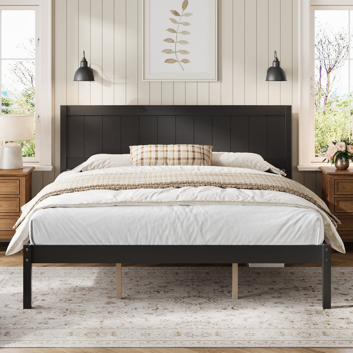 Eden Tali™ Retro Spindle Platform Bed Frame with Gourd Headboard