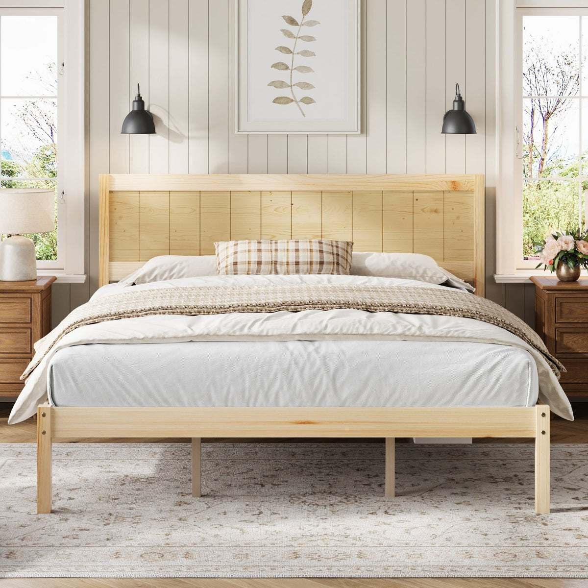Eden Tali™ Retro Spindle Platform Bed Frame with Gourd Headboard