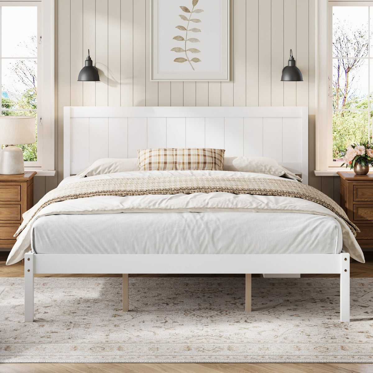 Eden Tali™ Retro Spindle Platform Bed Frame with Gourd Headboard